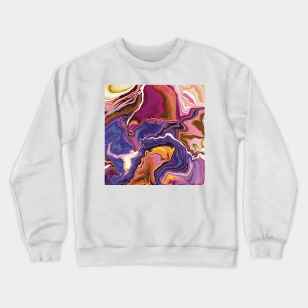 Fluid art in flowing colors for your facemask Crewneck Sweatshirt by marina63